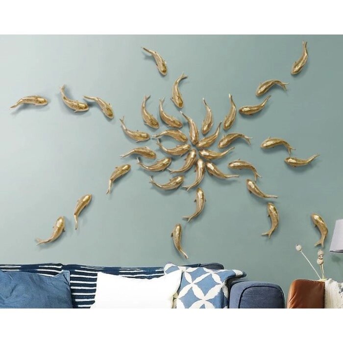 Декор настенный, "Рыбка" 16 x 5 см, золото от компании Интернет-гипермаркет «MOLL» - фото 1