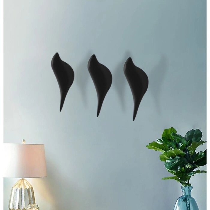Декор настенный-вешалка "Птичка" 13 x 4 см, чёрный от компании Интернет-гипермаркет «MOLL» - фото 1