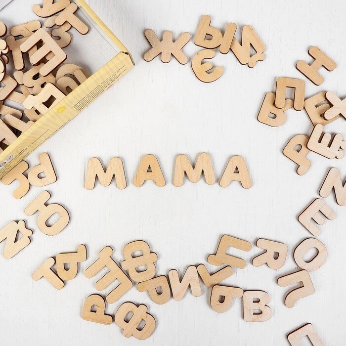 Деревянные буквы-раскраски "Изучаем буквы и слова" от компании Интернет-гипермаркет «MOLL» - фото 1