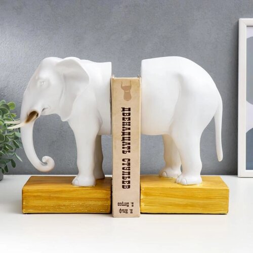 Держатель для книг "Белый слон" набор из 2 шт 35х11х25 см