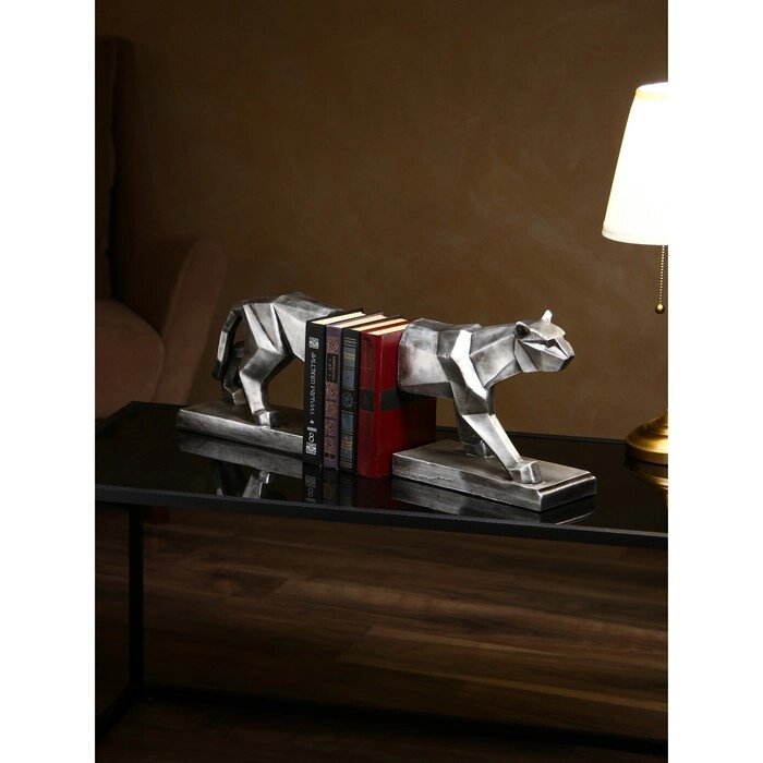 Держатель для книг "Пантера", геометрия, полистоун, 27 см, серебро, Иран от компании Интернет-гипермаркет «MOLL» - фото 1