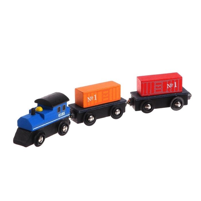 Детская игрушка для ж/д "Паровоз + 2 вагона" 2,5819 см от компании Интернет-гипермаркет «MOLL» - фото 1