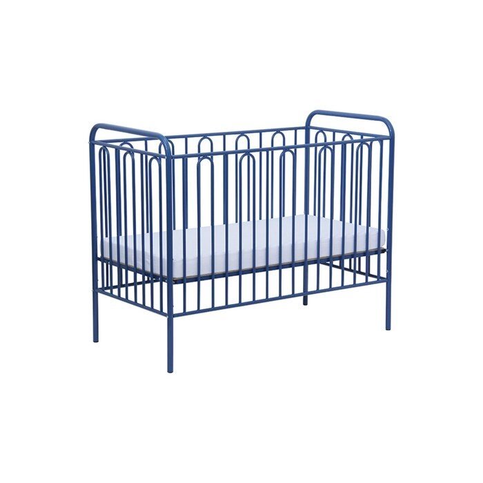 Детская кроватка Polini kids Vintage 110 металлическая, цвет синий от компании Интернет-гипермаркет «MOLL» - фото 1