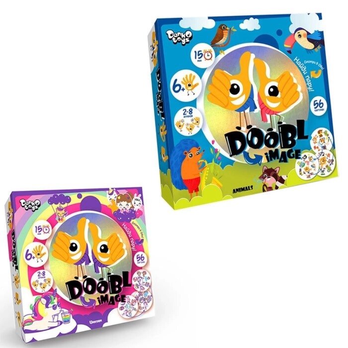 Детская настольная игра "Двойная картинка", серия Doobl Image, круглые карты от компании Интернет-гипермаркет «MOLL» - фото 1