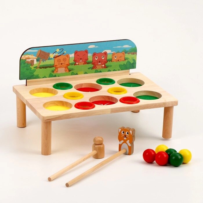 Детская развивающая игра стучалка "Стукни Крота" 32х20х4.5 см от компании Интернет-гипермаркет «MOLL» - фото 1