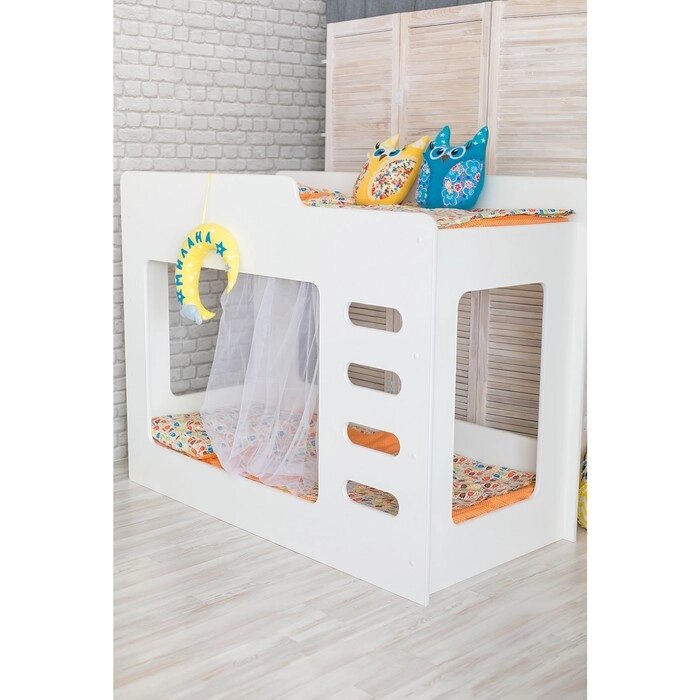 Детская универсальная двухъярусная кровать Незнайка белый от компании Интернет-гипермаркет «MOLL» - фото 1