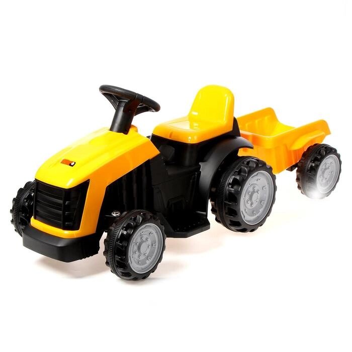 Детский электромобиль "Трактор", с прицепом, цвет жёлтый от компании Интернет-гипермаркет «MOLL» - фото 1