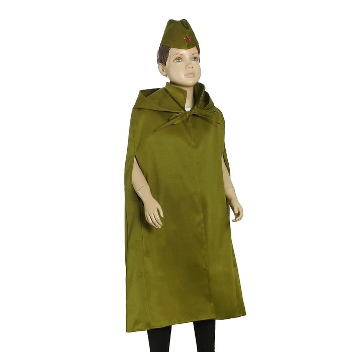 Детский карнавальный костюм "Солдат", плащ-палатка, пилотка , 4-7 лет, рост 110-128 см от компании Интернет-гипермаркет «MOLL» - фото 1