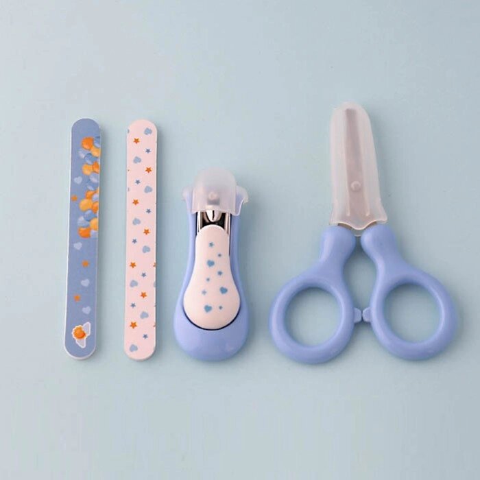 Детский маникюрный набор (ножницы, книпсер, пилочки), цвет голубой от компании Интернет-гипермаркет «MOLL» - фото 1