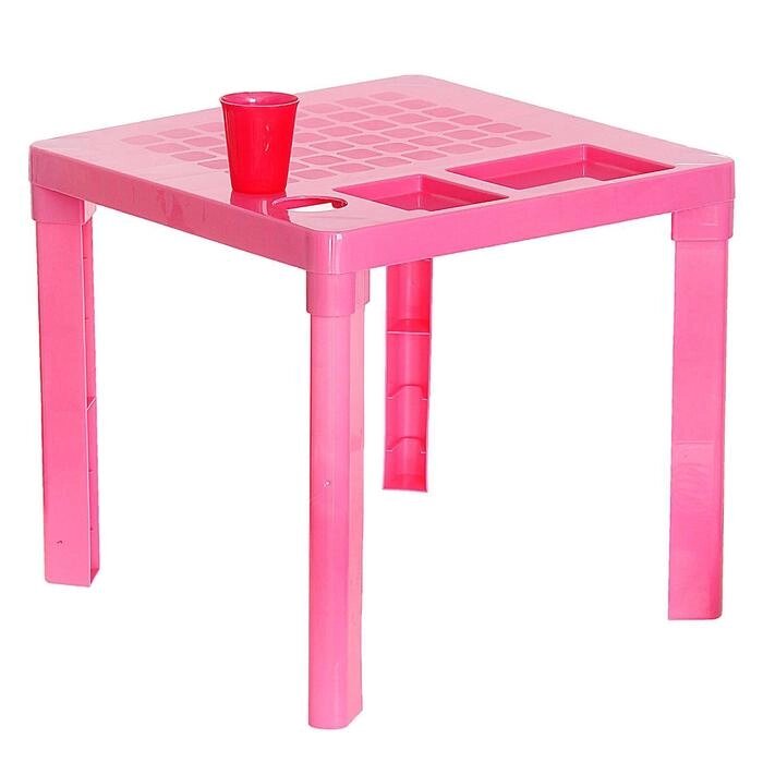 Детский стол с подстаканником, цвет розовый от компании Интернет-гипермаркет «MOLL» - фото 1