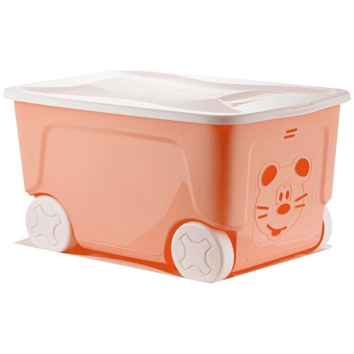 Детский ящик для игрушек "COOL" на колесах 50 литров   , цвет персиковая карамель от компании Интернет-гипермаркет «MOLL» - фото 1