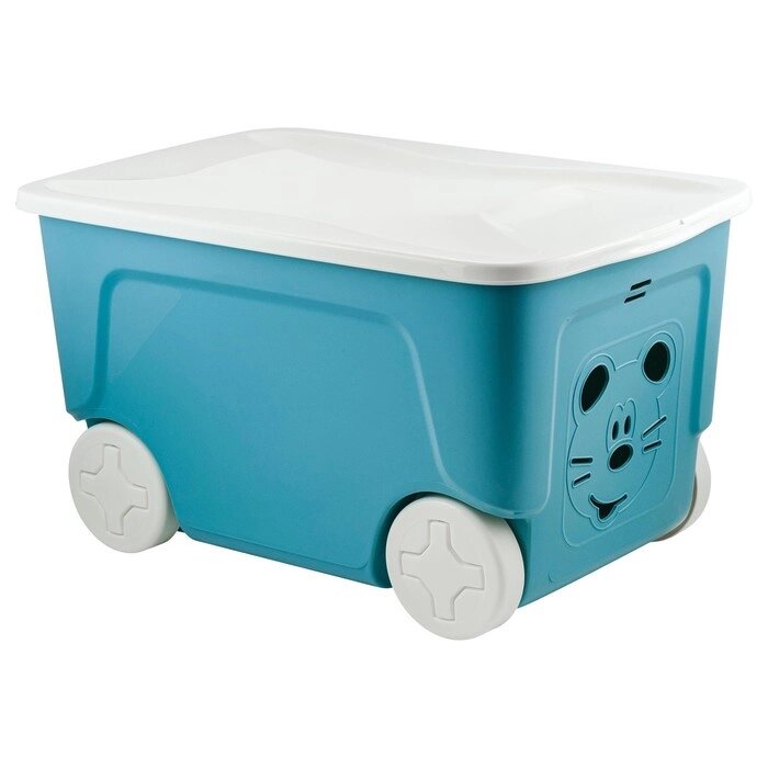 Детский ящик для игрушек "COOL" на колесах 50 литров   , цвет синий колокольчик 9466293 от компании Интернет-гипермаркет «MOLL» - фото 1
