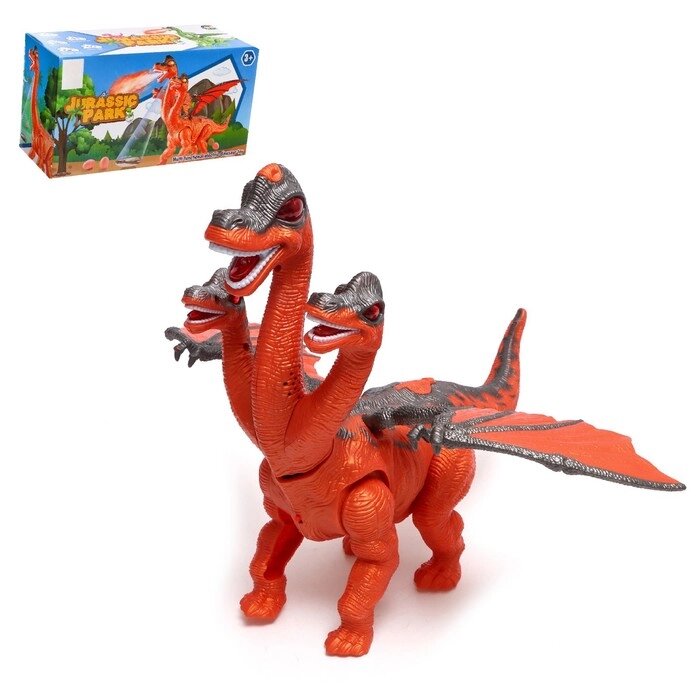 Динозавр Dragon, эффект дыма, откладывает яйца, с проектором цвет оранжевый от компании Интернет-гипермаркет «MOLL» - фото 1