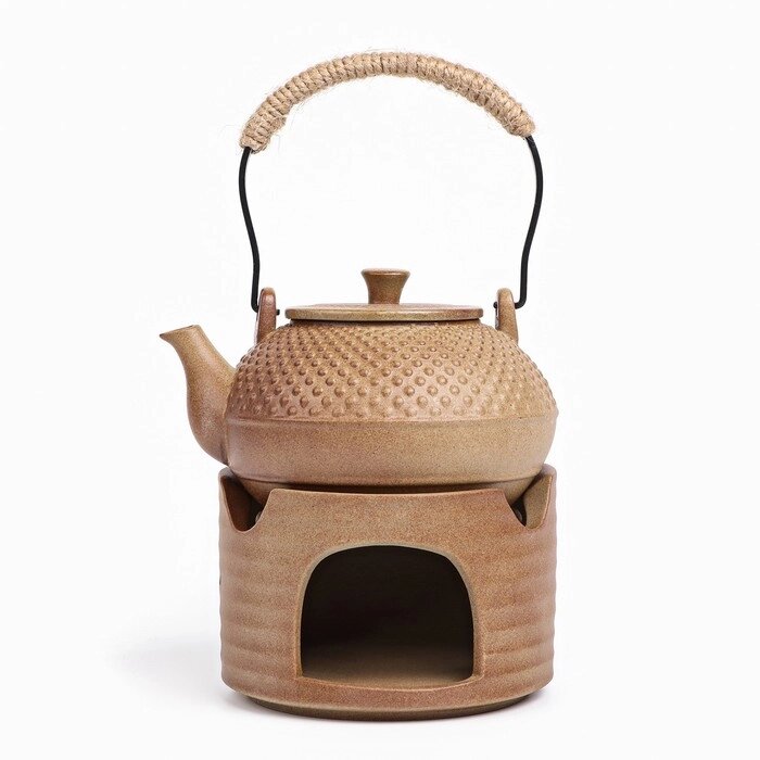 Для чайной церемонии Чайник ручной работы с чайной плитой 300 мл от компании Интернет-гипермаркет «MOLL» - фото 1