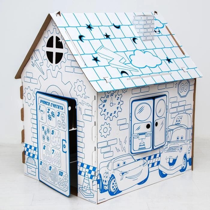 Дом из картона "Дом-раскраска", Тачки от компании Интернет-гипермаркет «MOLL» - фото 1