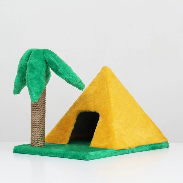 Домик "Пирамидка" с когтеточкой "Пальма", 38 х 40 х 61 см от компании Интернет-гипермаркет «MOLL» - фото 1