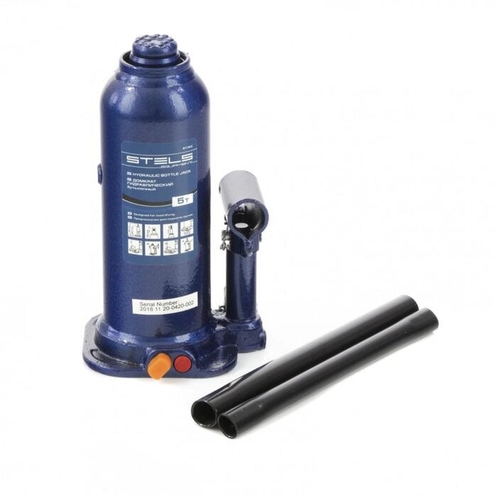 Домкрат гидравлический бутылочный Stels 51163, h подъема 207-404 мм, 5 т от компании Интернет-гипермаркет «MOLL» - фото 1