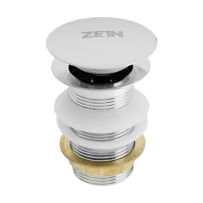 Донный клапан ZEIN B2, большая кнопка, нержавеющая сталь, хром от компании Интернет-гипермаркет «MOLL» - фото 1