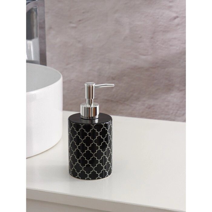 Дозатор для жидкого мыла Доляна "Марокко", 400 мл, цвет чёрный от компании Интернет-гипермаркет «MOLL» - фото 1