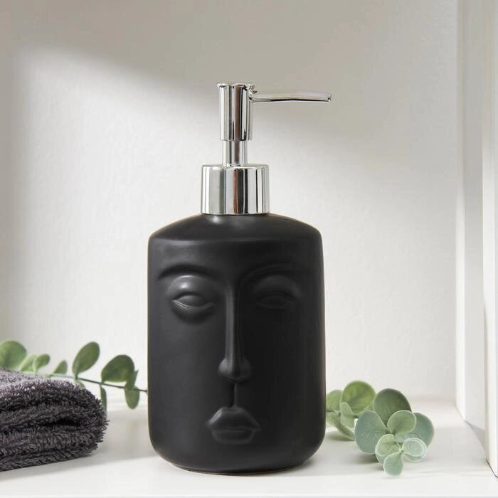 Дозатор для жидкого мыла "Тотем", 330 мл, цвет чёрный от компании Интернет-гипермаркет «MOLL» - фото 1