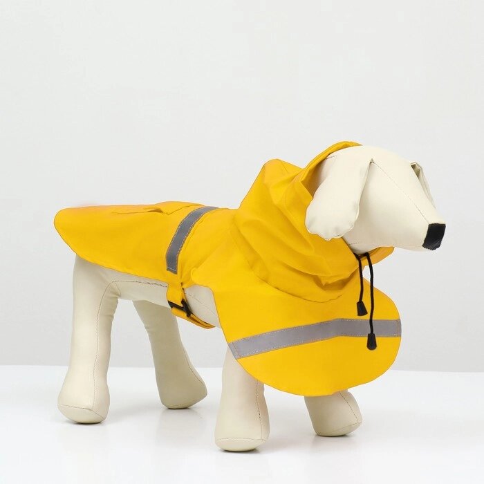 Дождевик для собак, размер L (ДС 30-35, ОГ 38-43, ОШ 26-31 см), жёлтый от компании Интернет-гипермаркет «MOLL» - фото 1