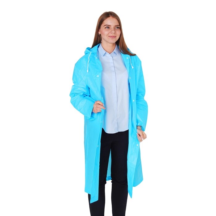 Дождевик-плащ, походный, размер XL, цвет голубой от компании Интернет-гипермаркет «MOLL» - фото 1