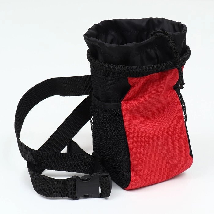Дрессировочная сумочка для лакомств с ремнем для крепления на пояс, красная от компании Интернет-гипермаркет «MOLL» - фото 1