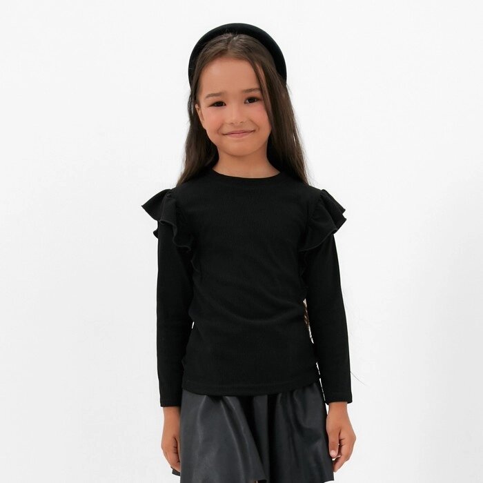Джемпер детский с воланами KAFTAN, р. 32 (110-116 см), чёрный от компании Интернет-гипермаркет «MOLL» - фото 1