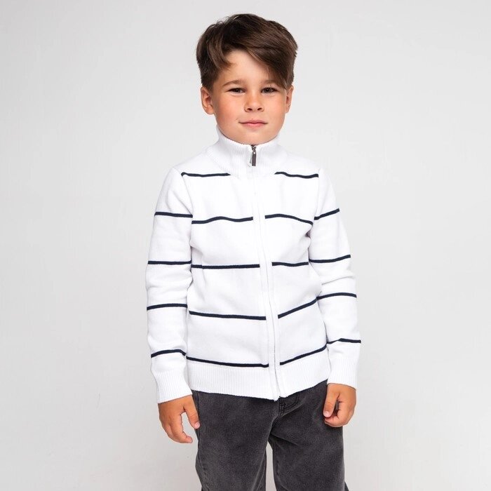 Джемпер для мальчика , цвет белый/тёмно-синий, рост 104 см (4 года) от компании Интернет-гипермаркет «MOLL» - фото 1