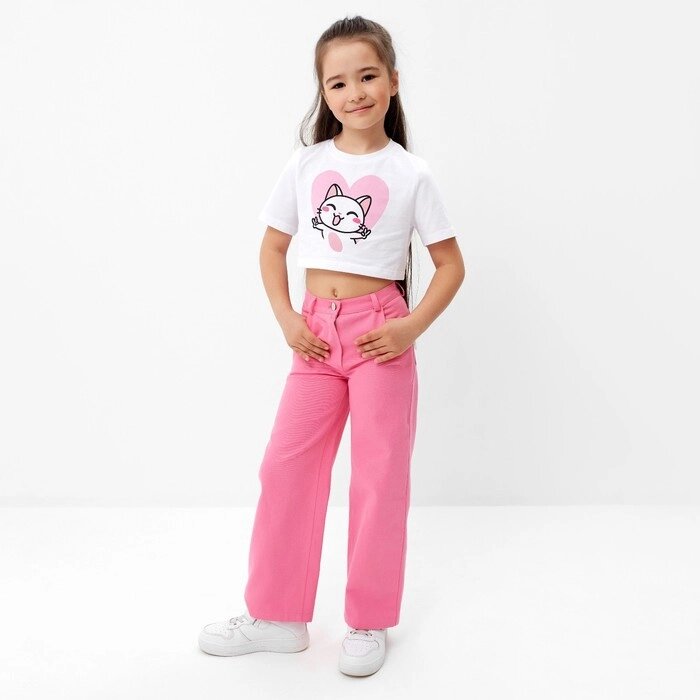 Джинсы для девочки KAFTAN р. 30 (98-104 см), розовый от компании Интернет-гипермаркет «MOLL» - фото 1