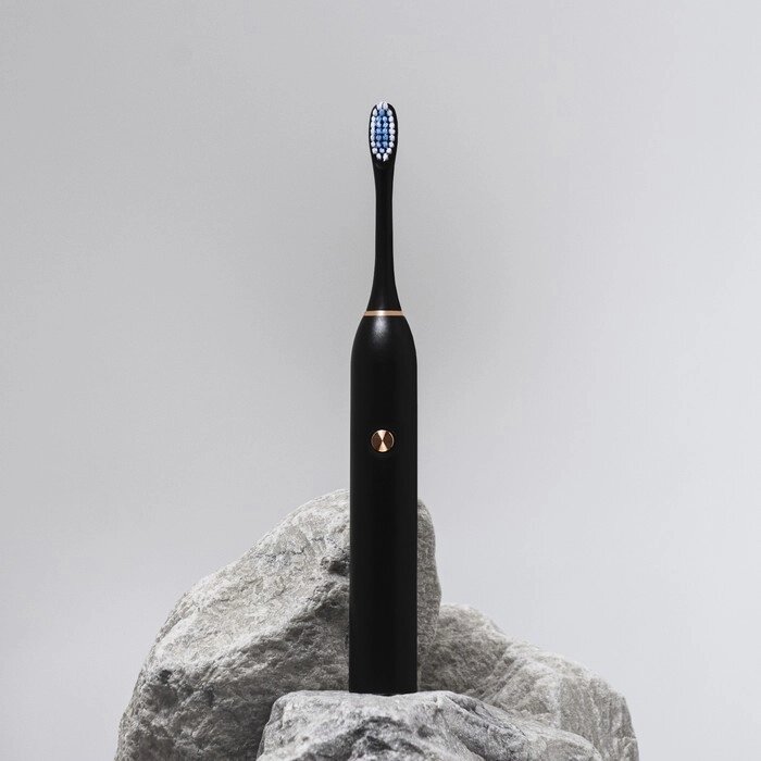 Электрическая зубная щётка LuazON LP-004, вибрационная, от 1хAA (не в компл.), черная от компании Интернет-гипермаркет «MOLL» - фото 1