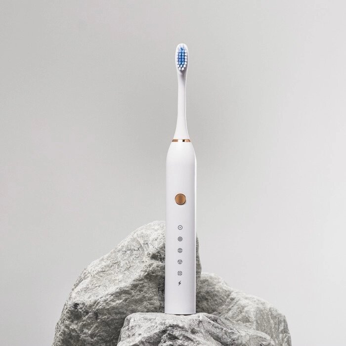 Электрическая зубная щётка LuazON LP-005, вибрационная, от АКБ, USB, белая от компании Интернет-гипермаркет «MOLL» - фото 1