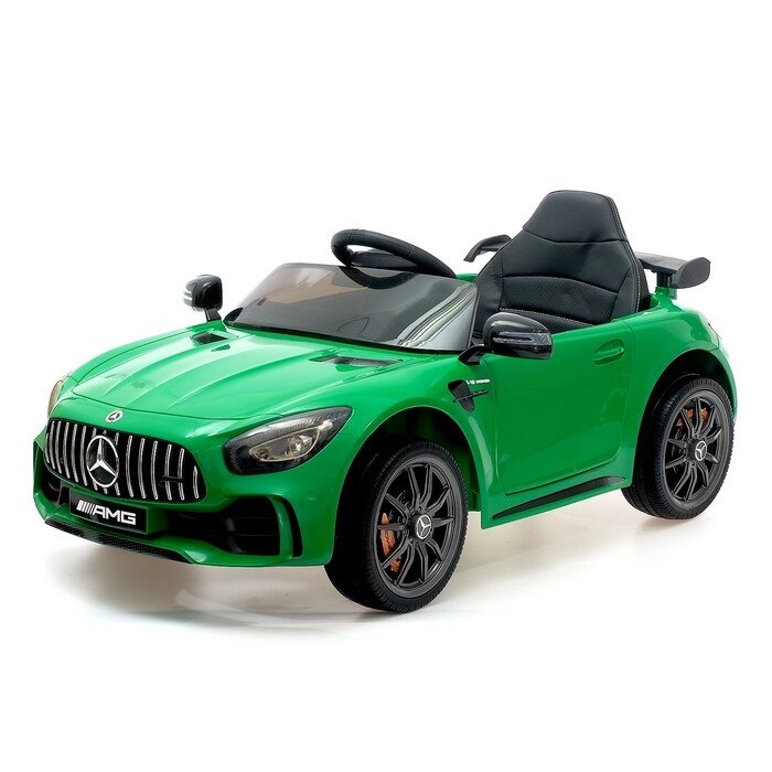 Электромобиль MERCEDES-BENZ GT-R AMG, цвет зеленый, EVA колеса, кожаное сидение от компании Интернет-гипермаркет «MOLL» - фото 1