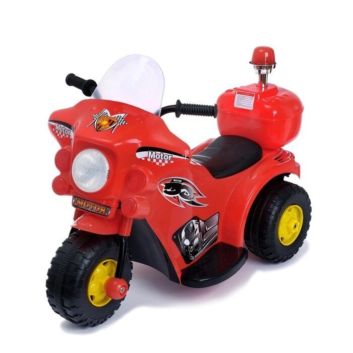 Электромобиль "Мотоцикл шерифа", цвет красный от компании Интернет-гипермаркет «MOLL» - фото 1