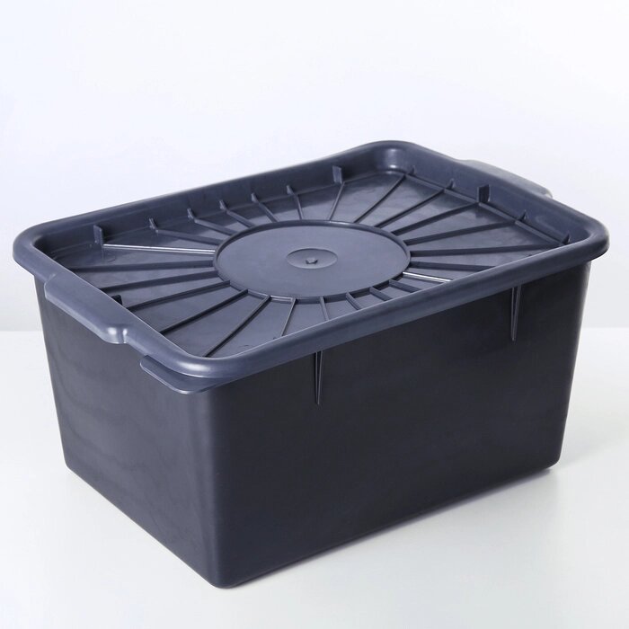 Ёмкость для хранения с герметичной крышкой 18 л, 373020 см, цвет чёрный от компании Интернет-гипермаркет «MOLL» - фото 1