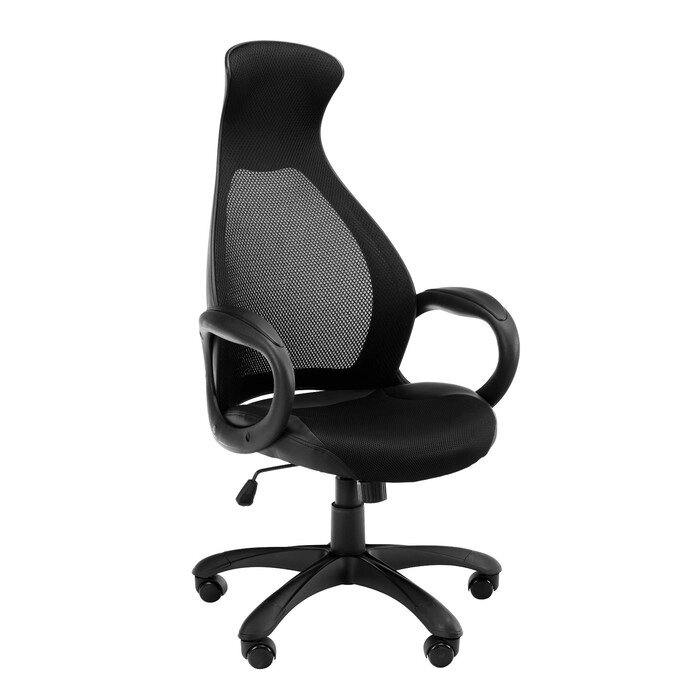 Эргономичное кресло руководителя  YS - 717, черное от компании Интернет-гипермаркет «MOLL» - фото 1