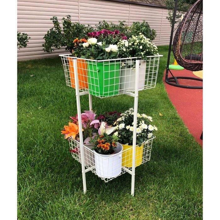 Этажерка для цветов с корзинами и кашпо (набор 8 штук), МИКС от компании Интернет-гипермаркет «MOLL» - фото 1