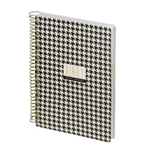 Ежедневник недатированный А5, 136 листов на гребне Black&White "Модный паттерн", твёрдая обложка