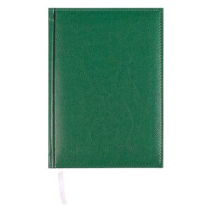Ежедневник недатированный А5, 160 листов "Небраска", перфорация углов, ляссе, зелёный