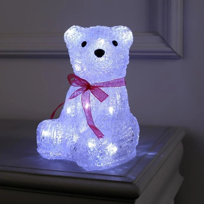Фигура акрил. "Медвежонок" 15х15х20 см, (АА*3 шт. не в компл.), 20 LED от компании Интернет-гипермаркет «MOLL» - фото 1