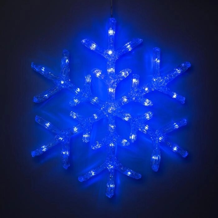 Фигура акрил."Снежинка" 39х39х2 см, 220 В, 50 LED, СИНИЙ от компании Интернет-гипермаркет «MOLL» - фото 1