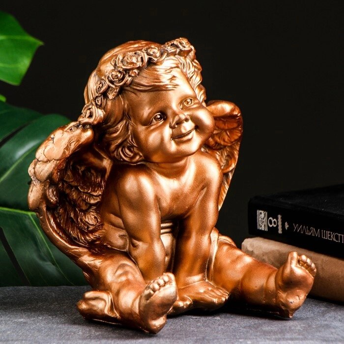 Фигура "Ангел карапуз сидя" бронза 19х22х24см от компании Интернет-гипермаркет «MOLL» - фото 1