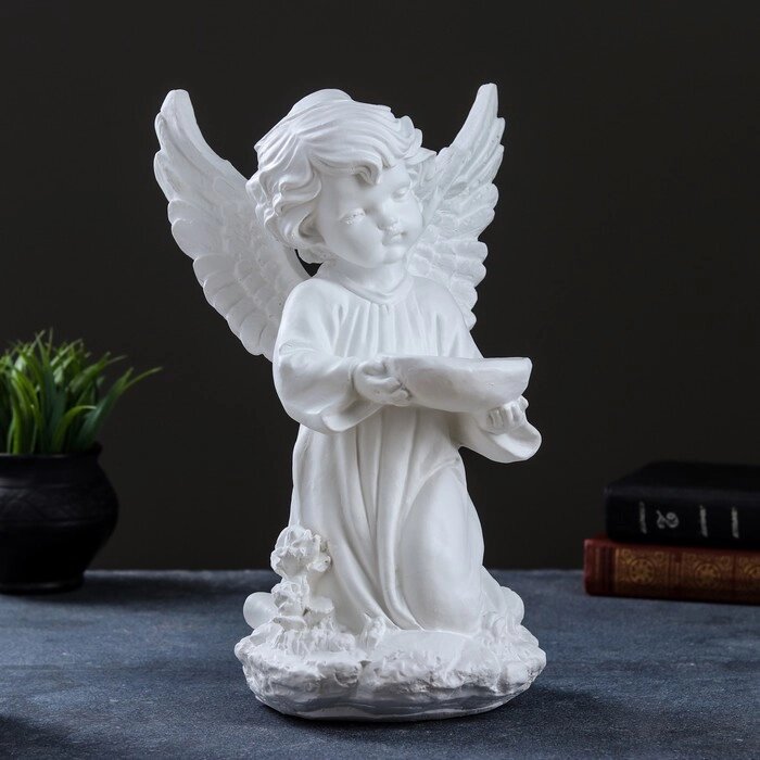 Фигура "Ангел с чашей" белый 19х19х33см от компании Интернет-гипермаркет «MOLL» - фото 1