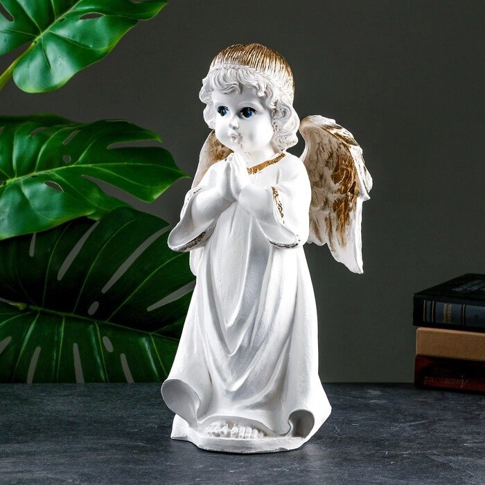 Фигура "Ангел в молитве" белое золото от компании Интернет-гипермаркет «MOLL» - фото 1