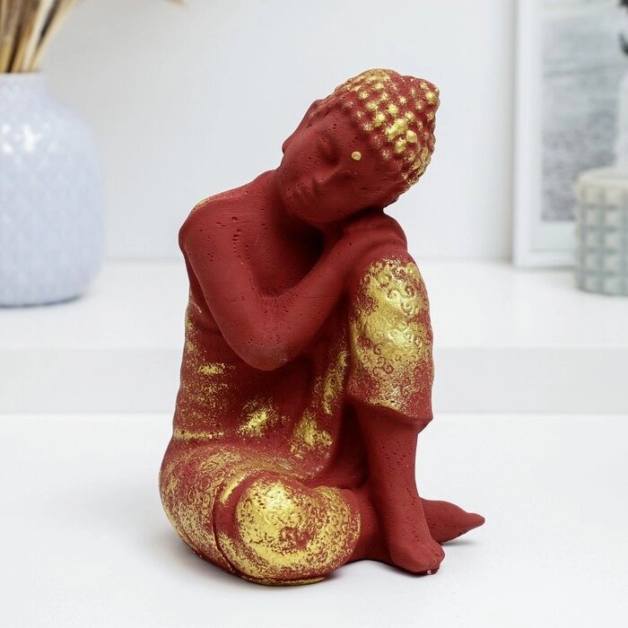 Фигура "Будда задумчивый" терракотовая, 19см от компании Интернет-гипермаркет «MOLL» - фото 1