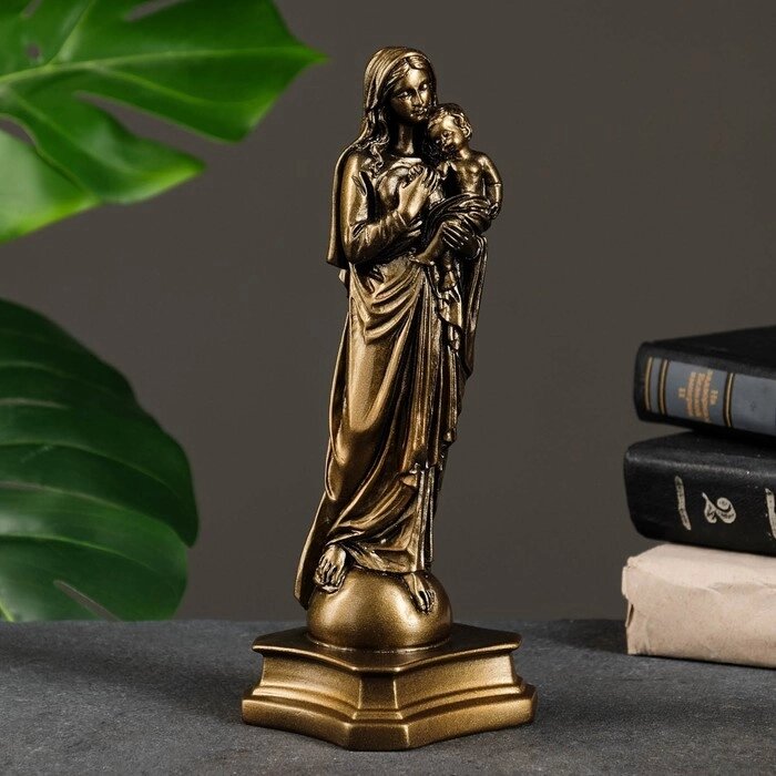 Фигура "Дева Мария с младенцем" бронза, золото 25см от компании Интернет-гипермаркет «MOLL» - фото 1