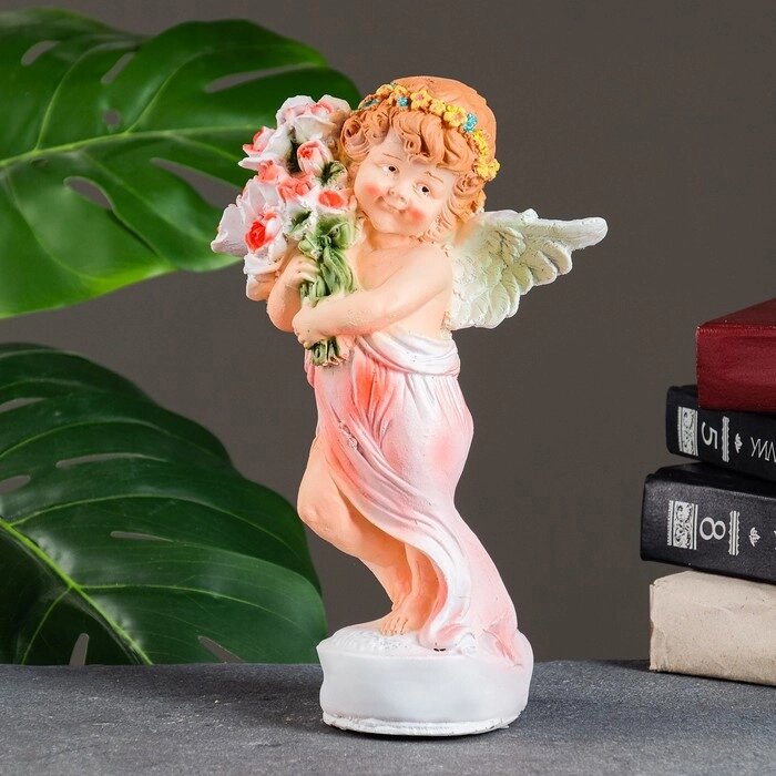 Фигура "Девочка ангелочек с цветами" 12х9,5х24см от компании Интернет-гипермаркет «MOLL» - фото 1