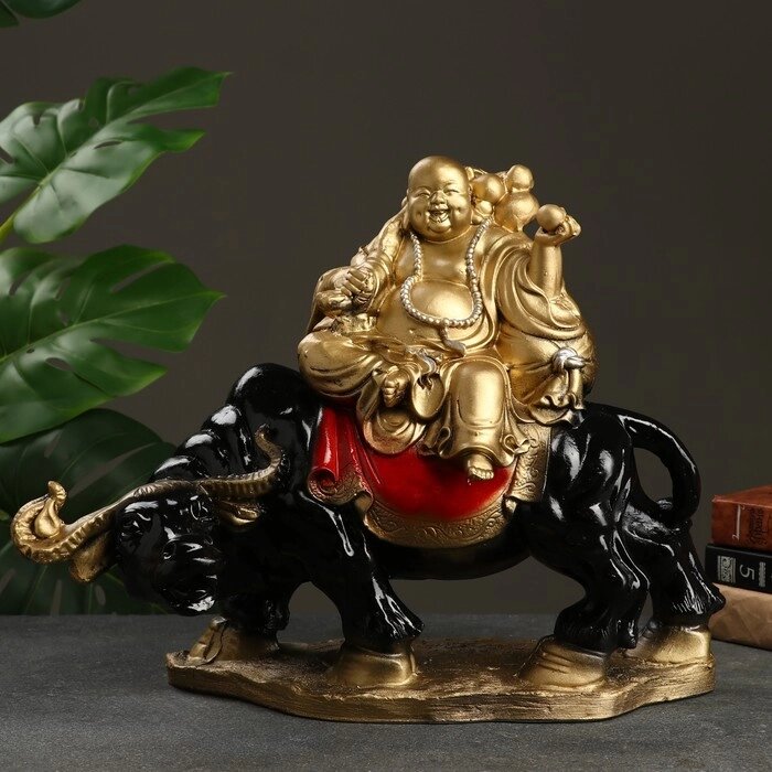 Фигура "Хоттей на буйволе" красное золото, 46х22х37 см от компании Интернет-гипермаркет «MOLL» - фото 1