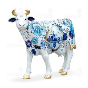 Фигура Коровы с росписью под Гжель