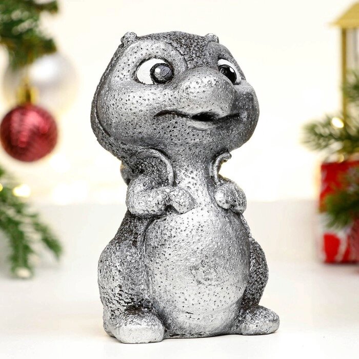 Фигура "Коша Дракоша" серебро, 9х11х13см от компании Интернет-гипермаркет «MOLL» - фото 1